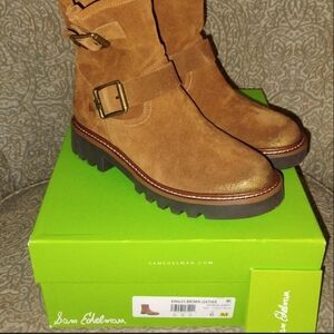 Sam Edelman Kinsley Brown Leather Suede Bootie